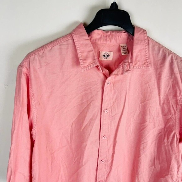 New Dockers Mens Sz XL Cotton Button Up Shirt Long Sleeve Pink NWT - Picture 3 of 9